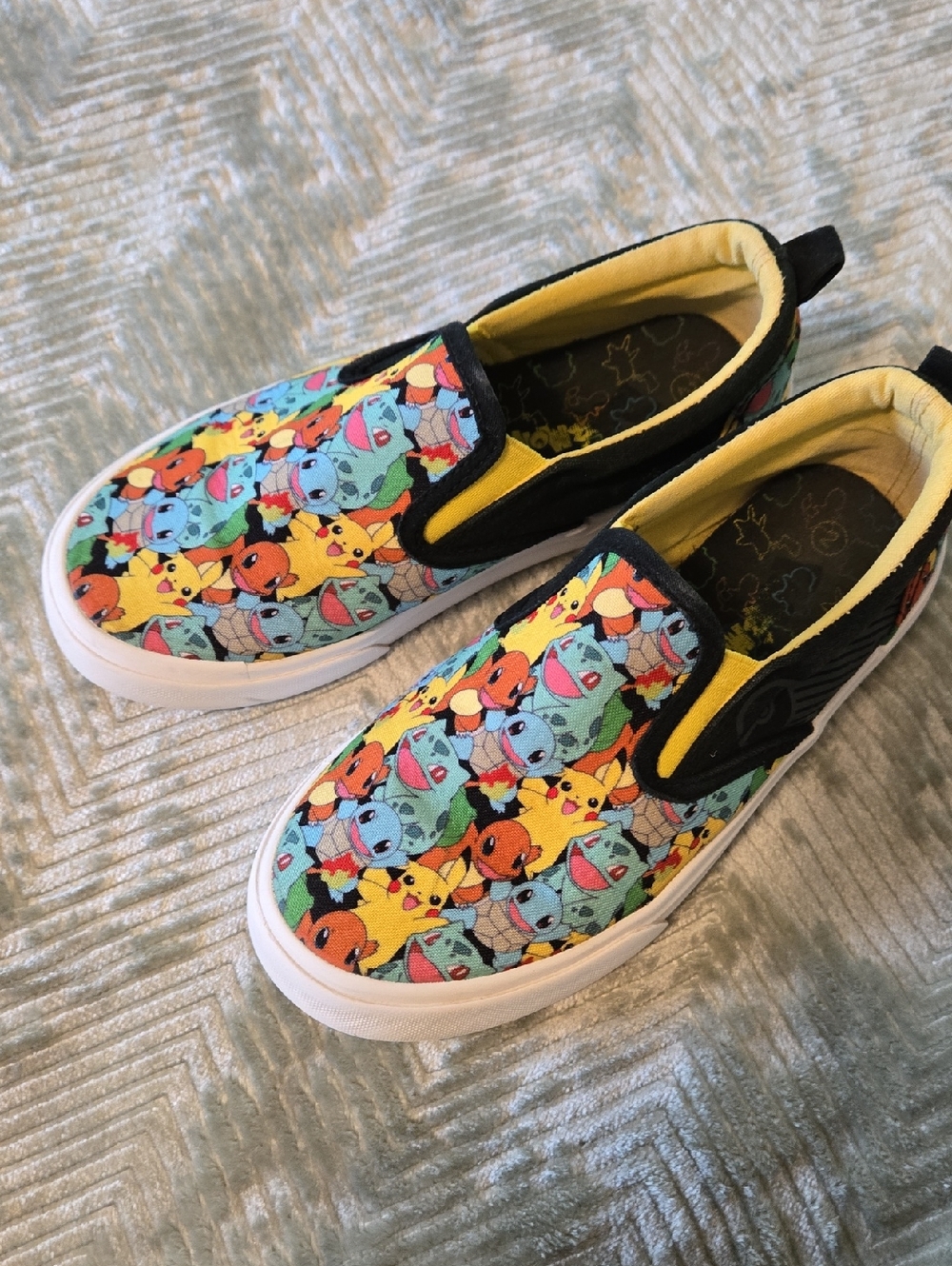 Pokemon Kids Slip-On Sneakers in Yellow, Blue, Green, Red, Black